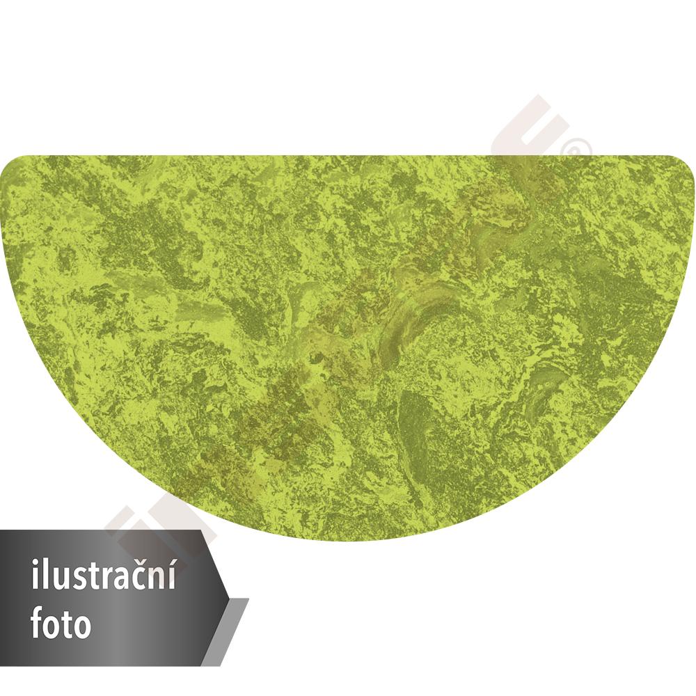 Tichý stůl půlkulatý 140x70, zelený, zaoblené rohy, vel.1 se 2 kolečky