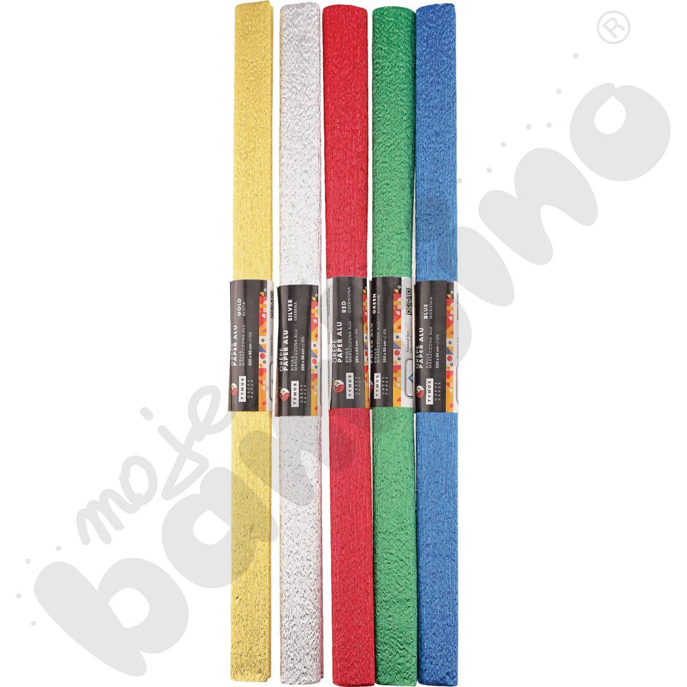 Bibuła marszczona alu, 5 kol.