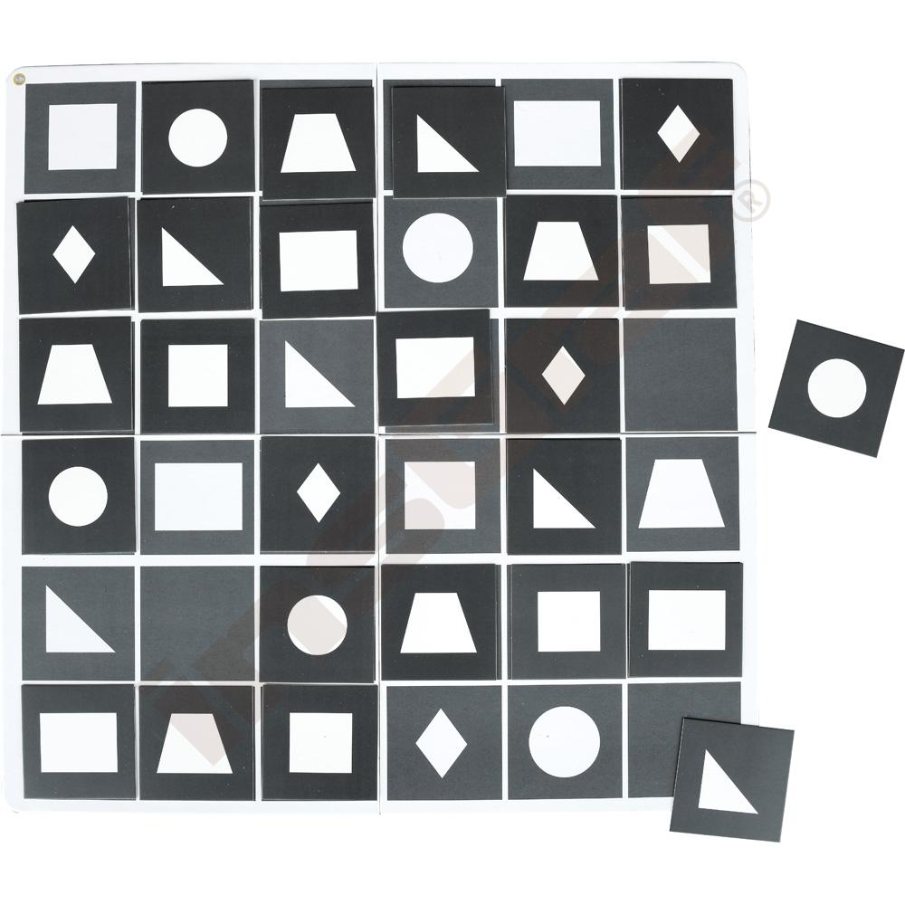 Oboustranné sudoku 6 x 6 – domácí zvířata a geometrické tvary
