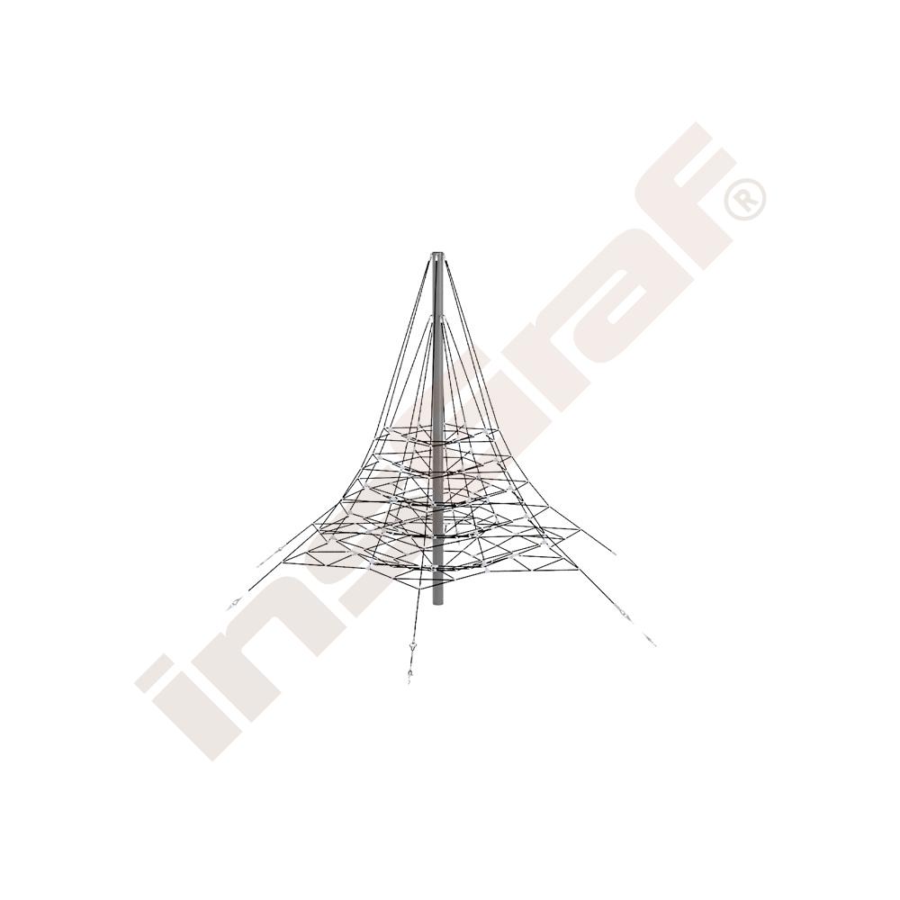 Seil-Pyramide, spitz, schwarz-grau