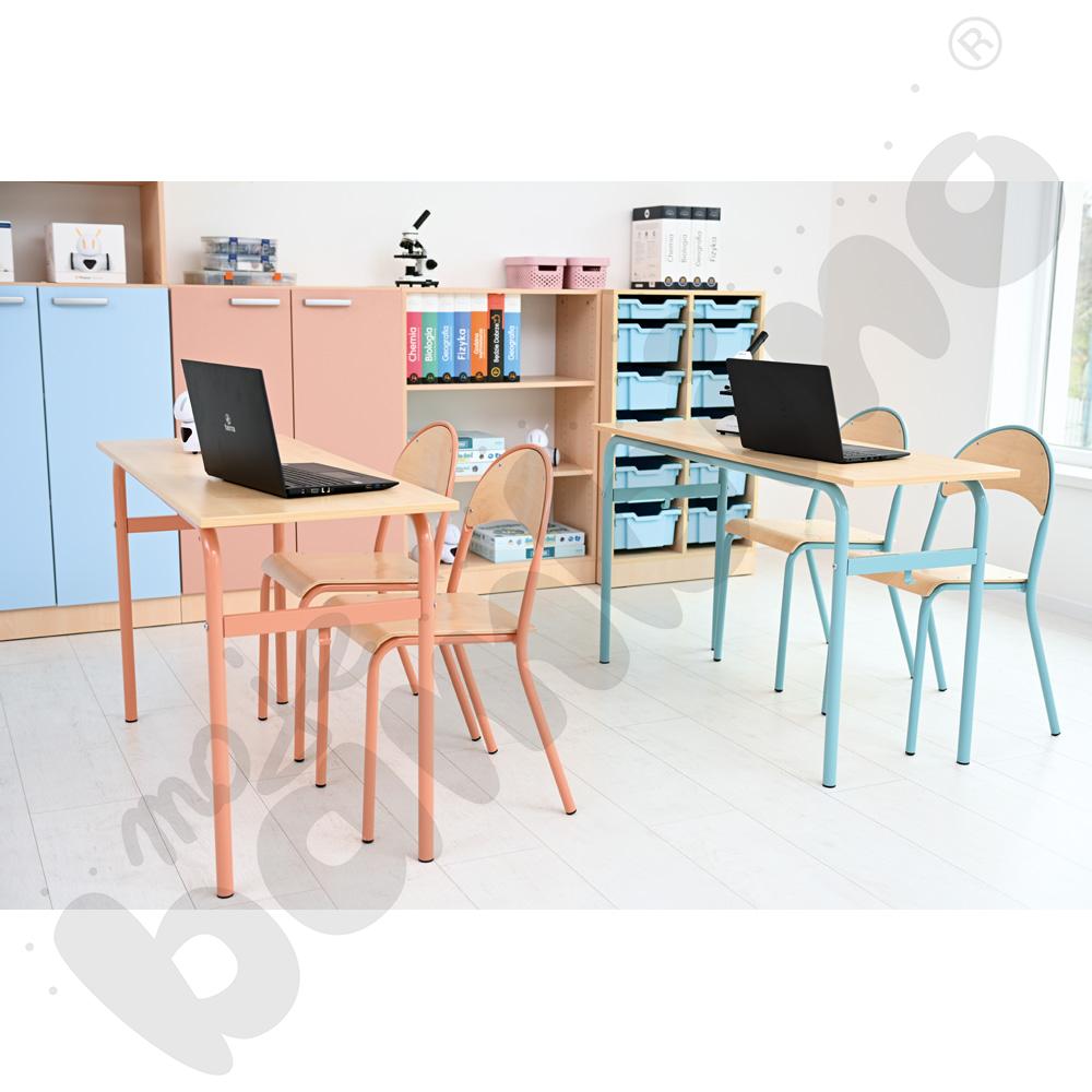 Stół Daniel 2-os. z krzesłami P, rozm. 6, turkusowe