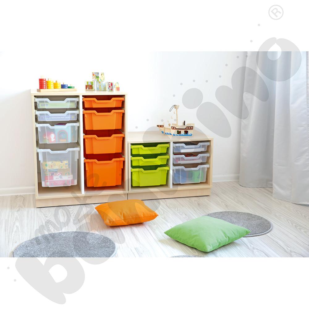 Quadro - szafka S na plastikowe pojemniki - z przegrodą, klon jasny