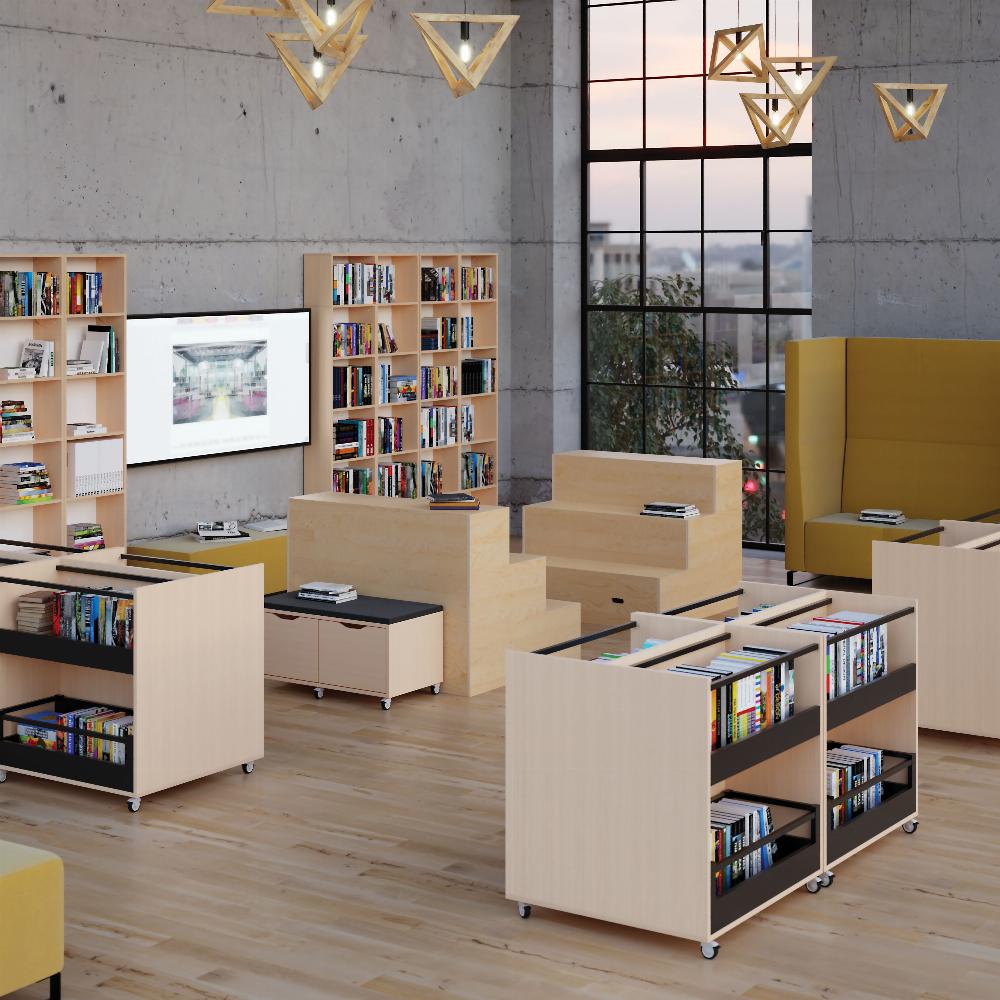 Schulbibliothek Grande mit Sitzmöbeln Universum