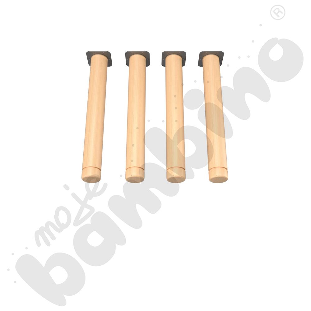 Nogi okrągłe bukowe z reg. do blatów Flexi,  4 szt. rozm. 0-3 (40-58 cm)