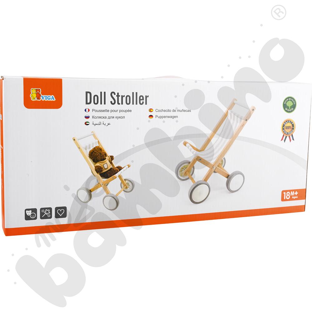 Drewniany wózek-leżaczek