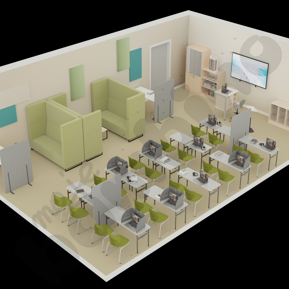 Sala szkolna z wyciszeniami