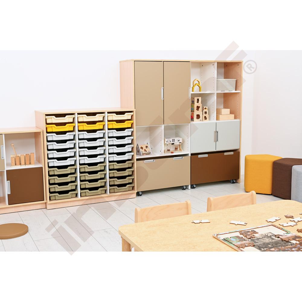Quadro - skříňka M+ na plastové zásobníky - se 2 předěly 