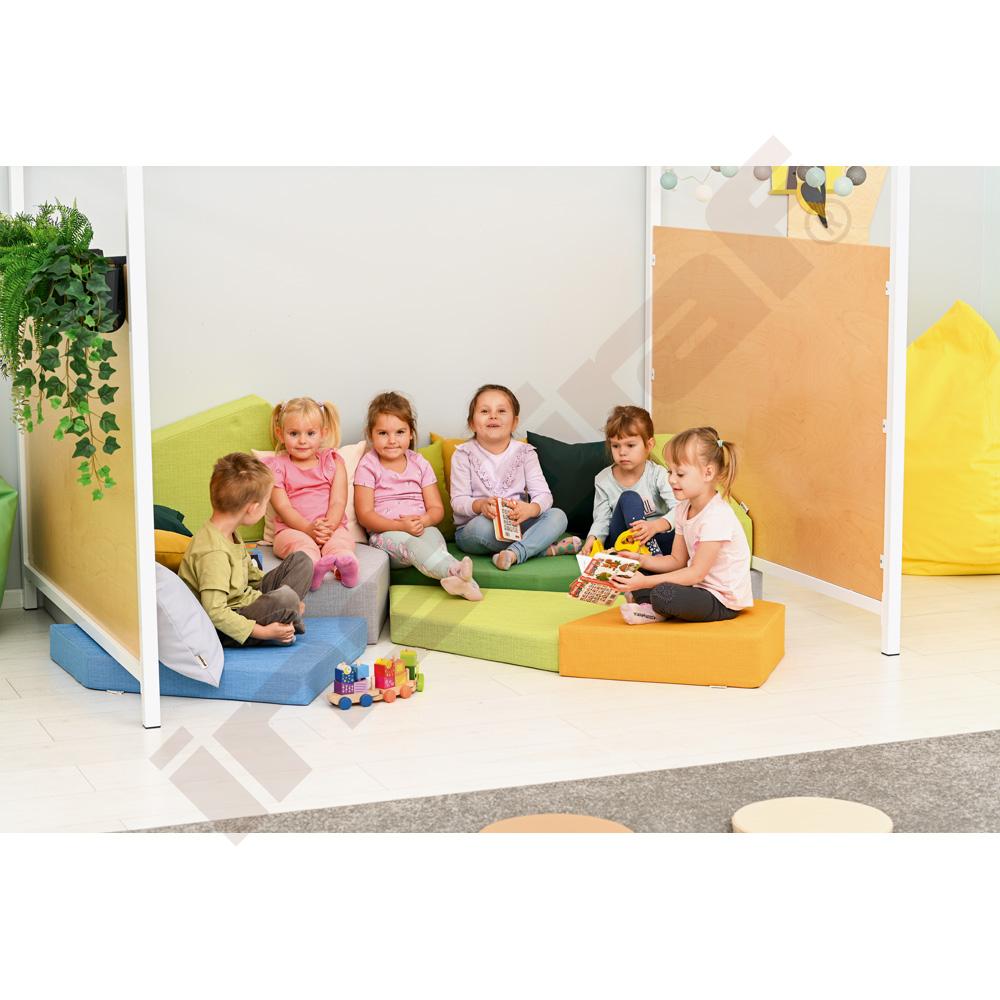 Žíněnka Quadro 1 bleděmodrá, výška 10 cm