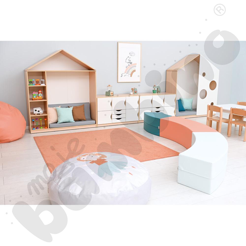 Siedzisko Paolo długie, łososiowy