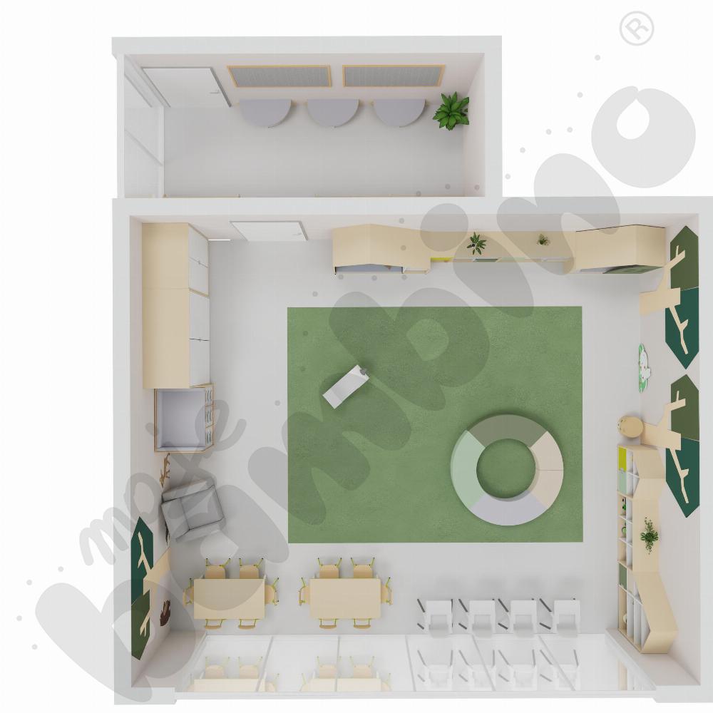 Sala żłobkowa w odcieniach zieleni