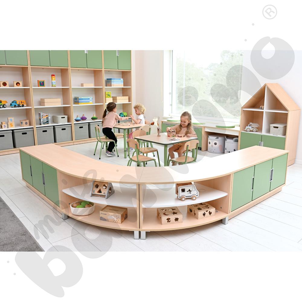 Quadro - szafka 1/8 koła S na nóżkach, klon jasny