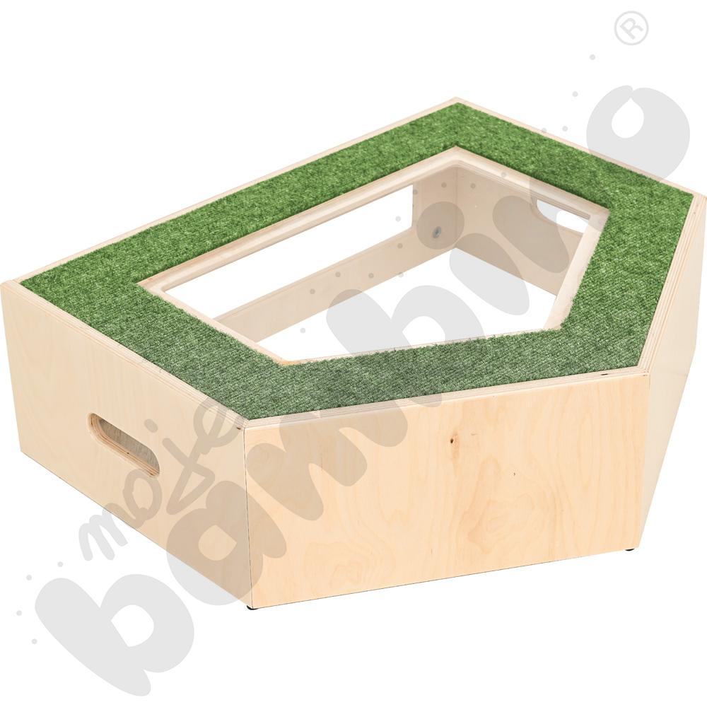 Podest pięciokąt z okienkiem, wys. 20 cm - ciemnozielony