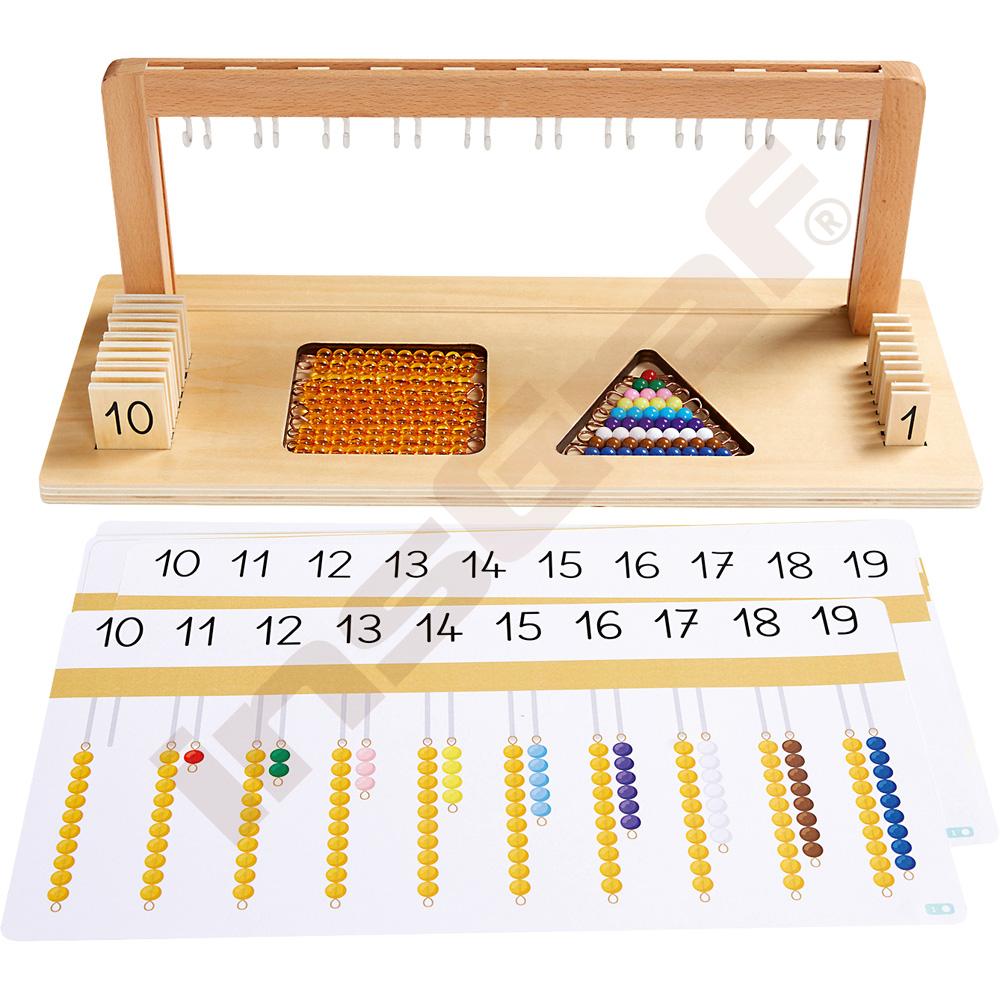 Vešiak Montessori - počítanie 10-19 