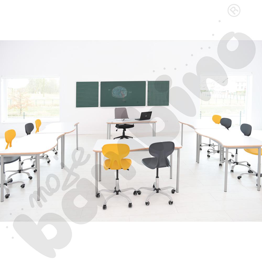 Krzesło Colores obrotowe na kółkach z reg.  wys. żółte