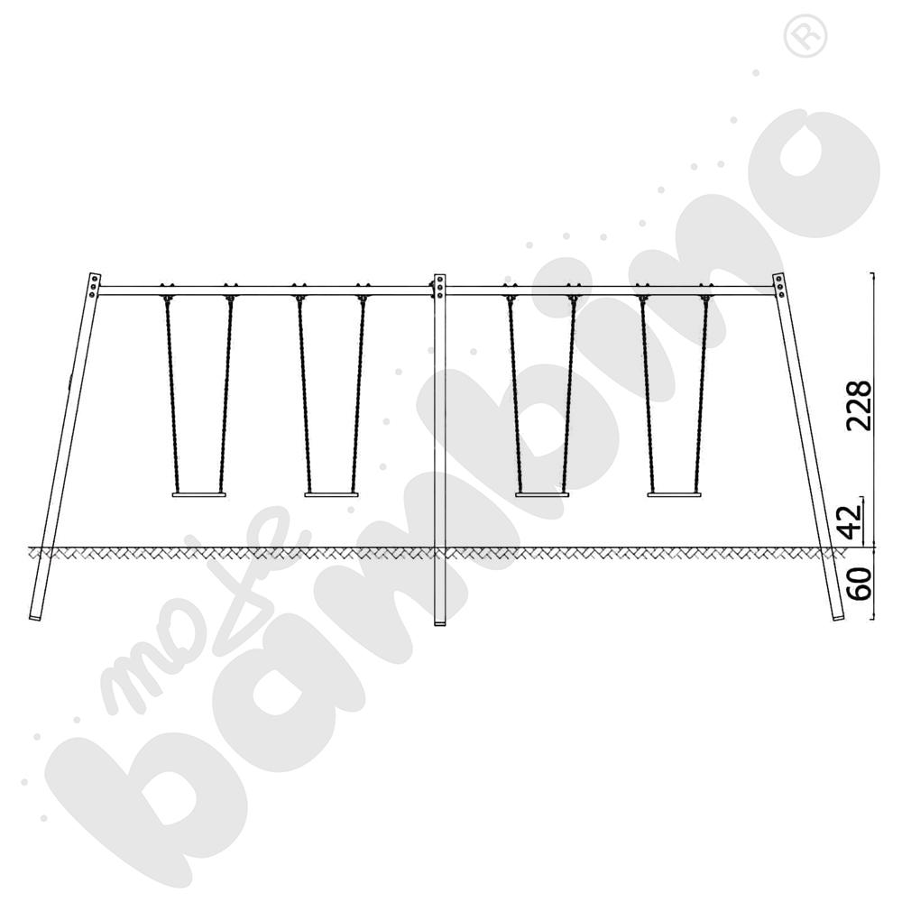 Huśtawka poczwórna Quadro recykling/ bez zawiesi