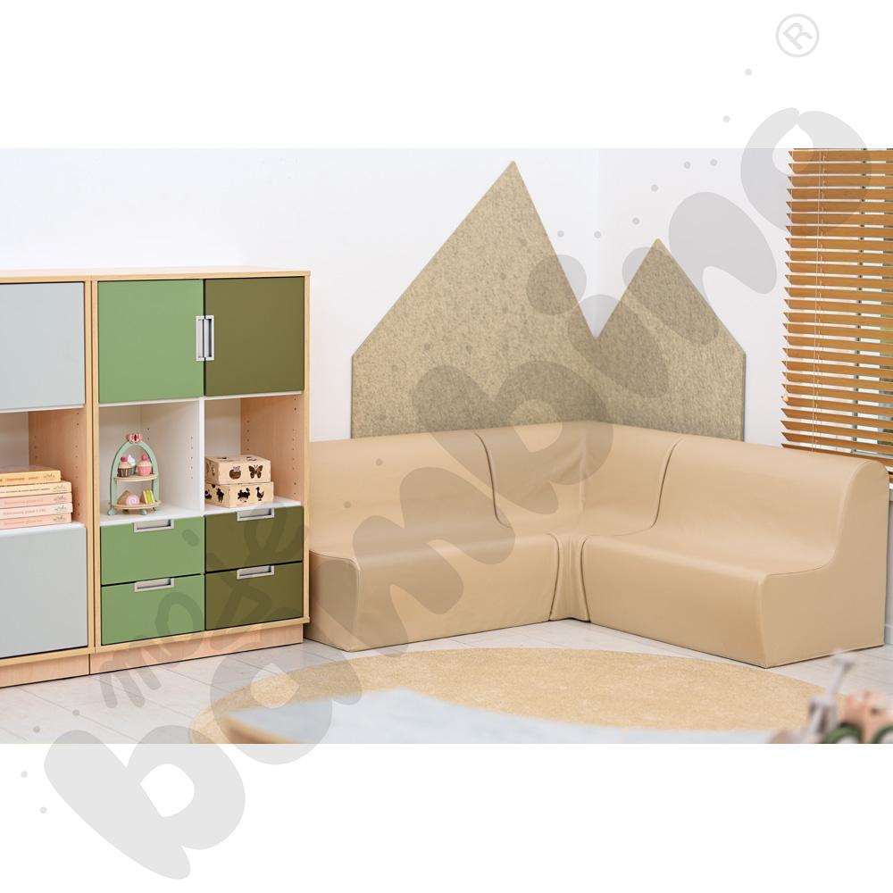 Quadro - regał L z przegrodą i 2 półkami, klon jasny