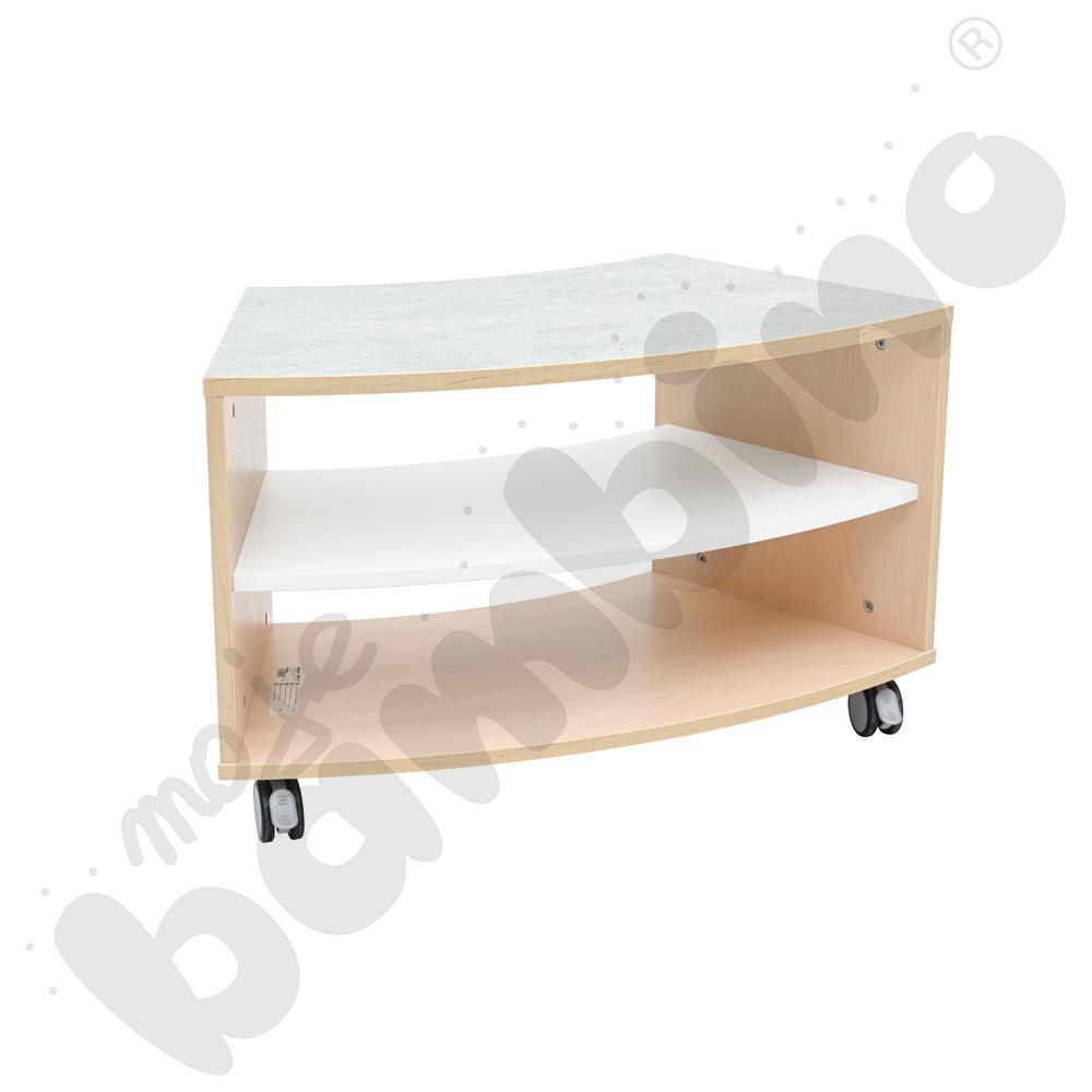 Quadro – szafka cicha S 1/8 koła na kółkach, klon jasny