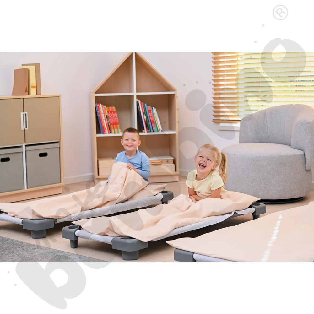 Łóżeczko przedszkolne szare