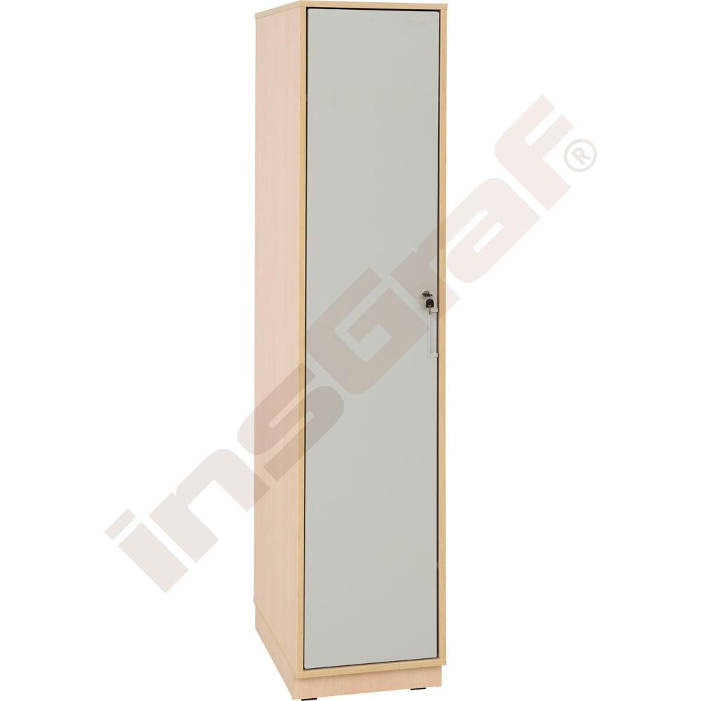 Quadro - šatní skříň pro 2 osobu uzamykatelná, s panty 90° s tichým zavíráním - šedá, korpusy javor