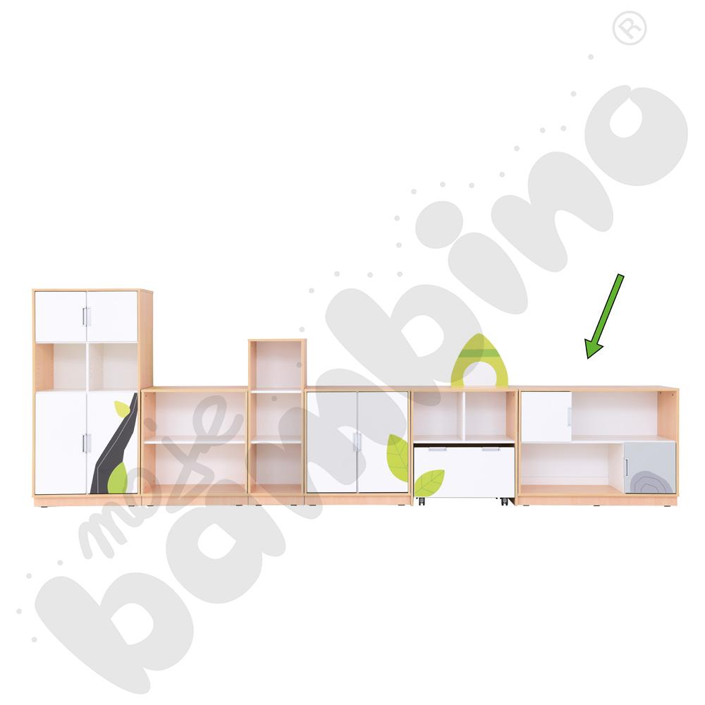 Quadro - szafka asymetryczna Flora M z drzwiami, 90 st., cichy domyk – klon jasny