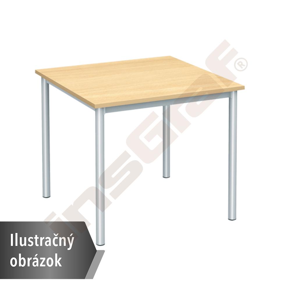 Stôl Mila 80x80 veľ. 6, 4os., konštrukcia hliník, stolová doska javor 375, ABS hrany, rovné rohy
