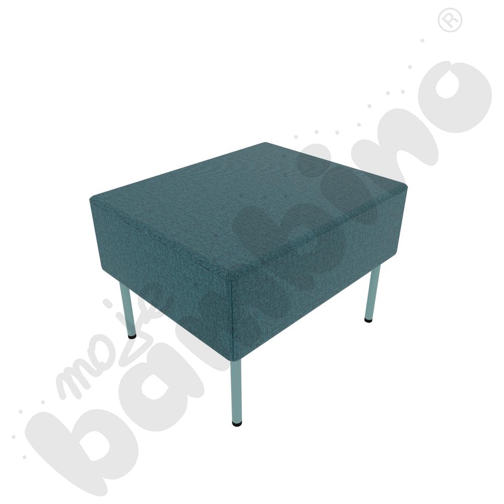 Pufa Versa 60x50 cm z filcowymi stopkami, stelaż turkusowy, tkanina RO22