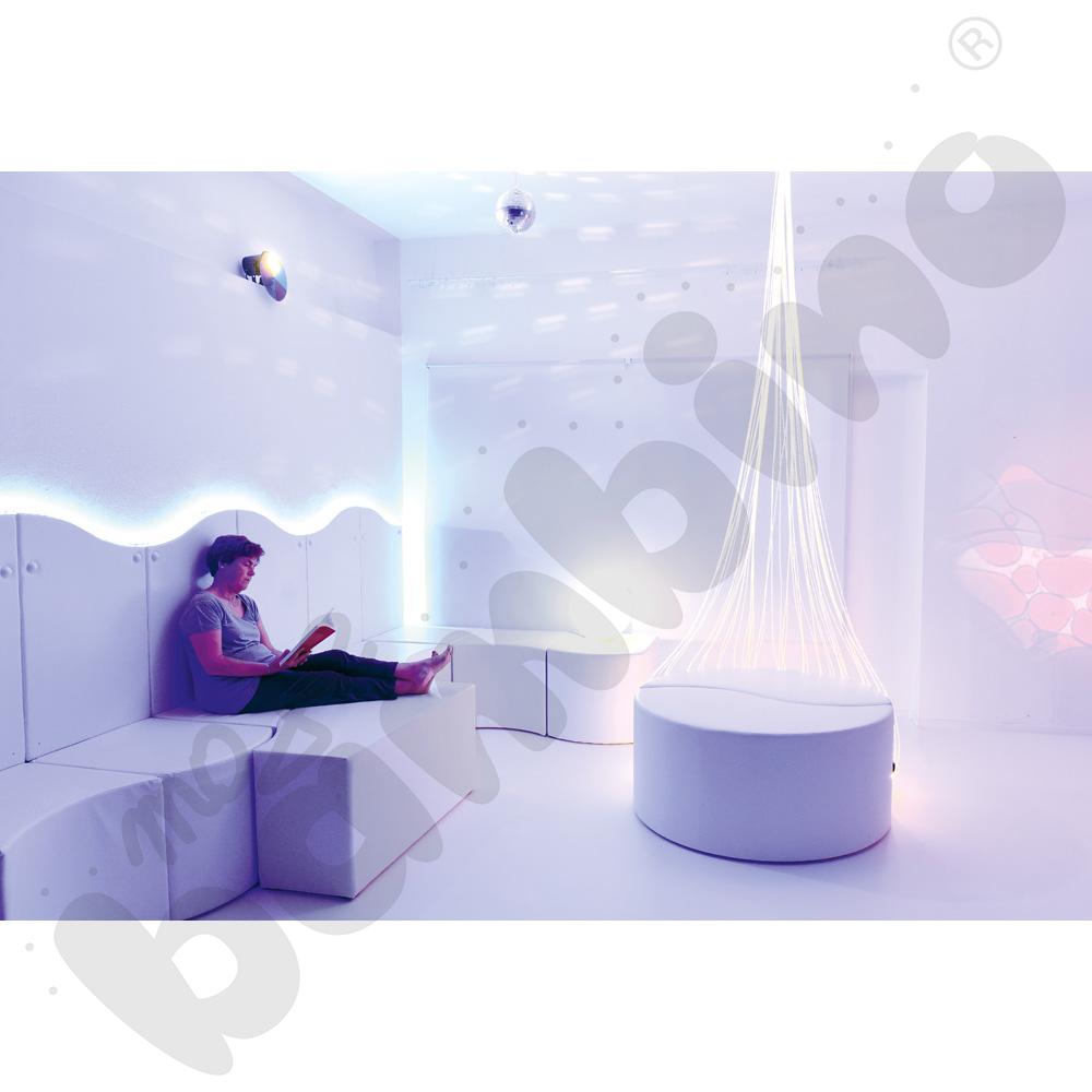 Pufa wypukła biała, wys. 55,5 cm