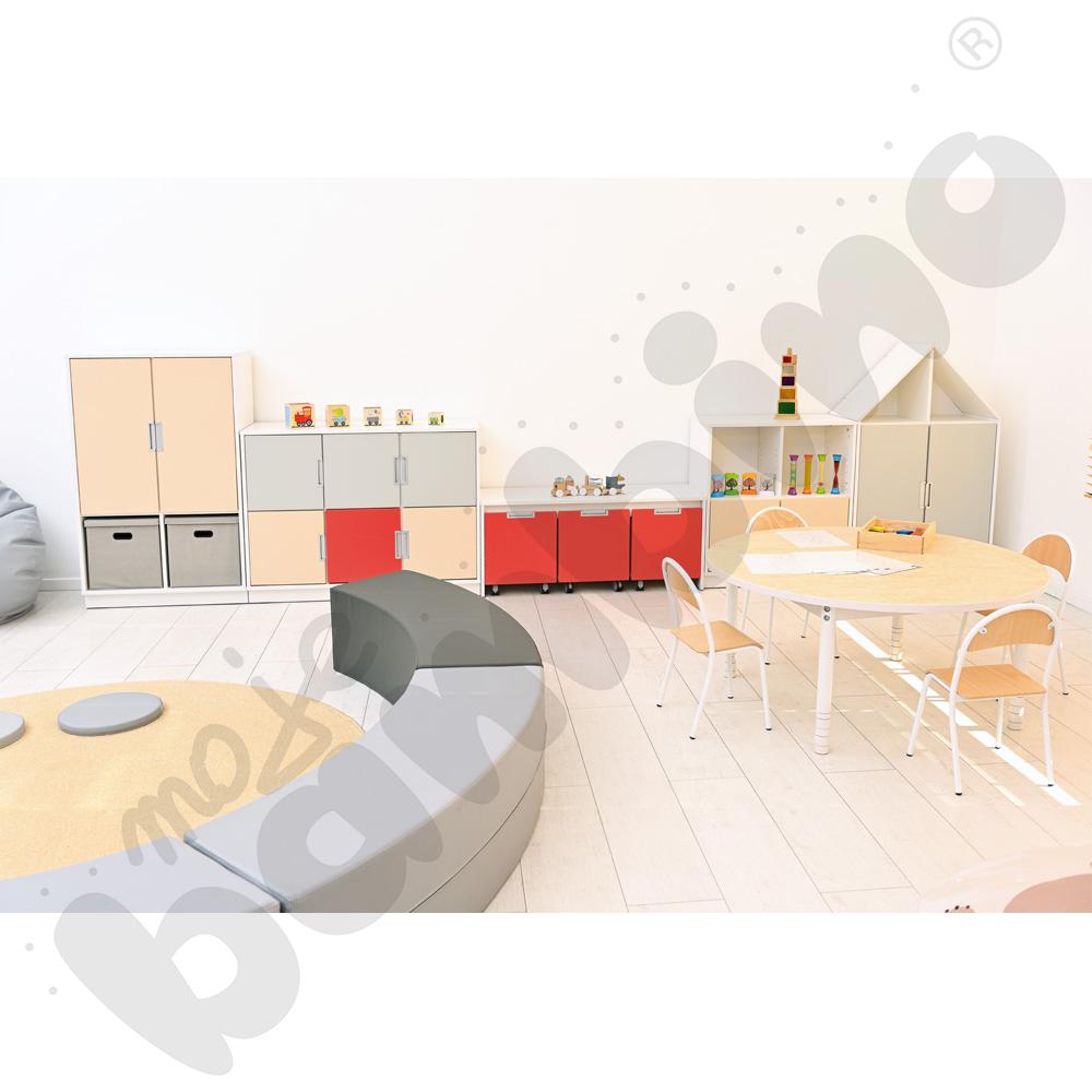 Siedzisko Paolo długie, szare