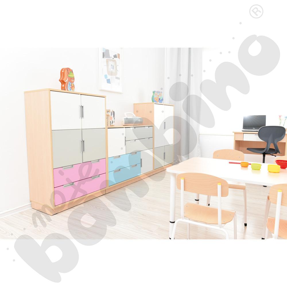 Quadro - szafka L na 2 szerokie szuflady, klon jasny