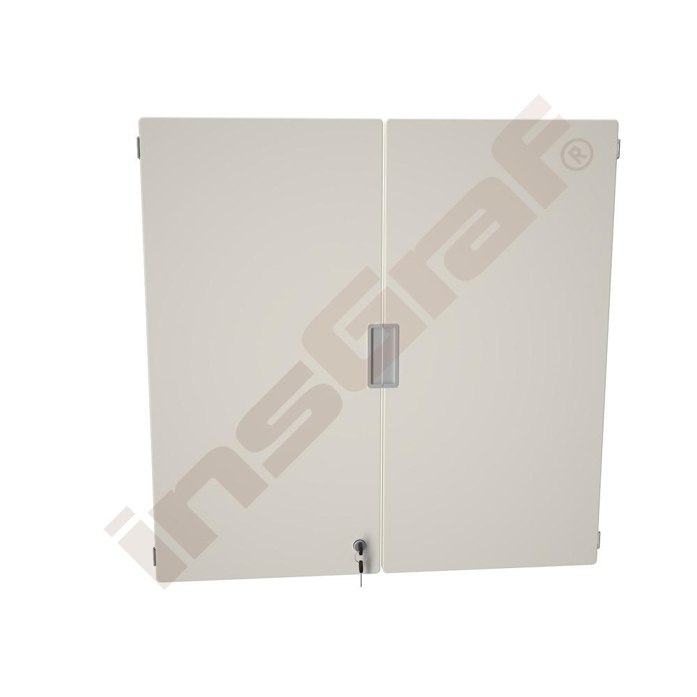 Quadro - Außenwandtürenpaar mittelgroß 180°, abschließbar - hellelfenbein 