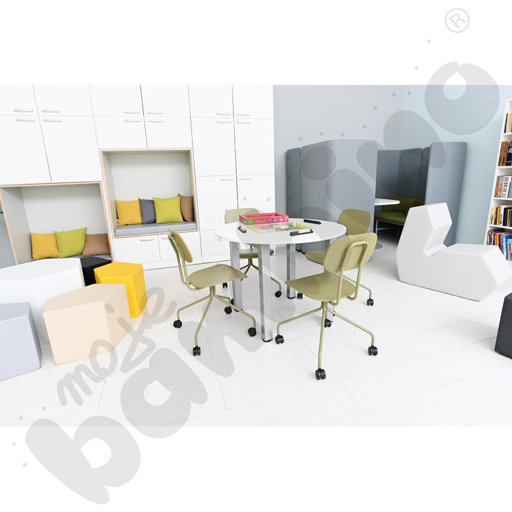 Krzesło na kółkach New School oliwka