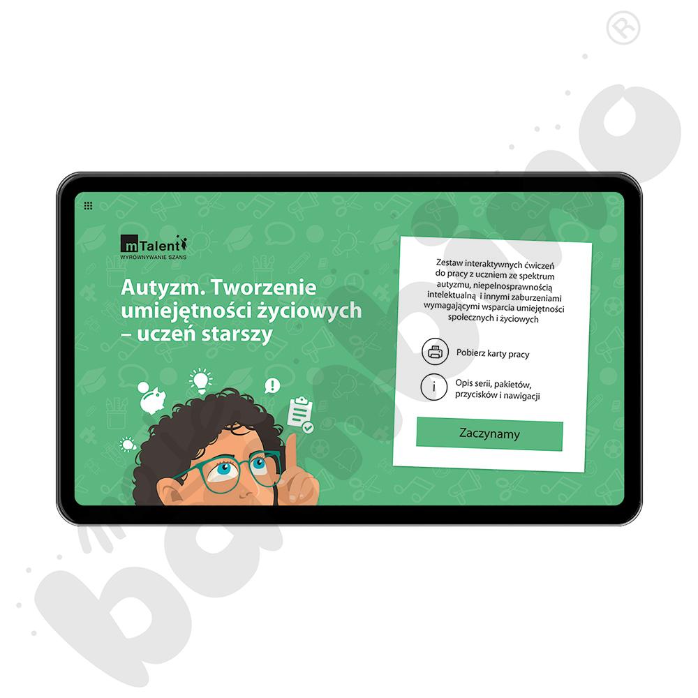 Program multimedialny: Autyzm. Tworzenie umiejętności życiowych - uczeń starszy (11+)  mTalent