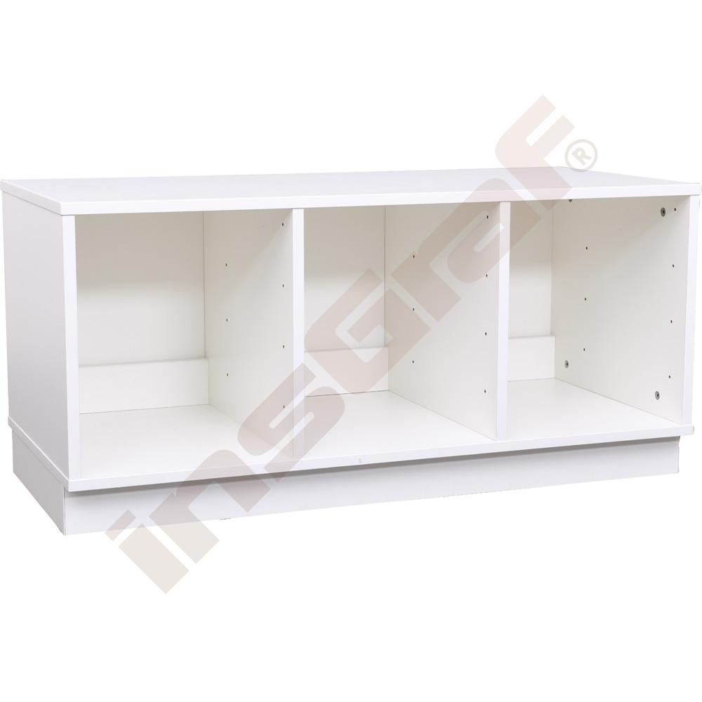 Quadro – skrinka S na plastové úložné boxy – s 2 predelmi, biela