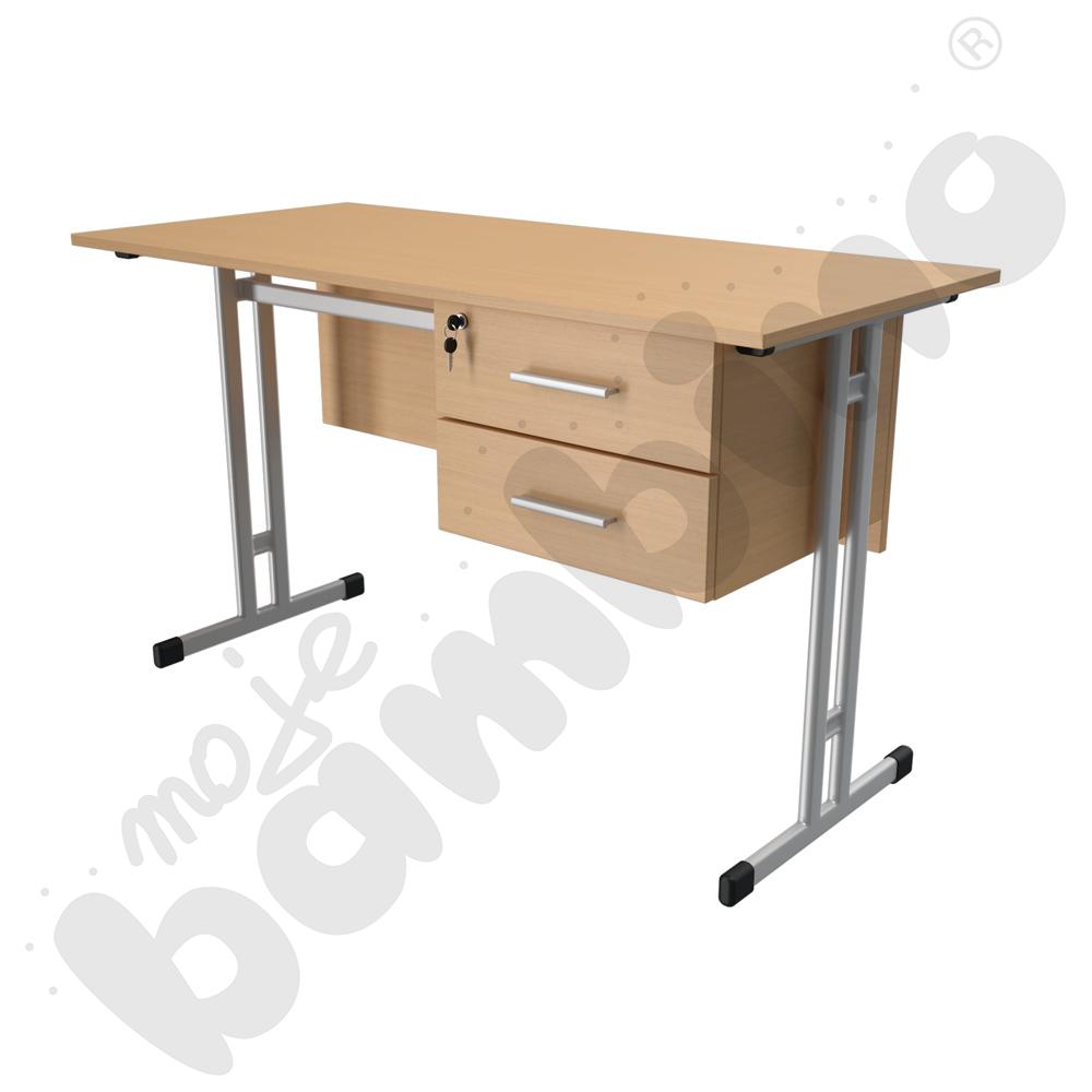 Biurko IN-R buk, stelaż aluminium