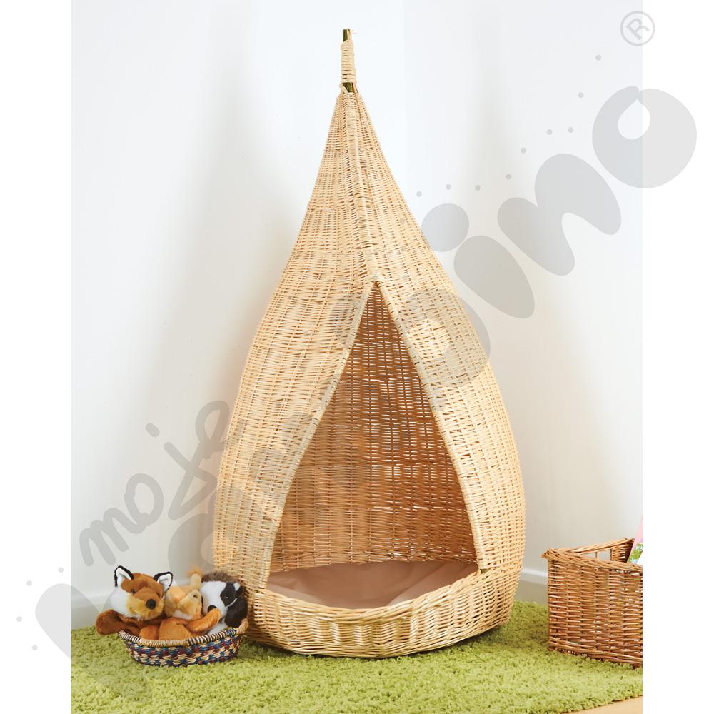 Domek wiklinowy mini z poduszką