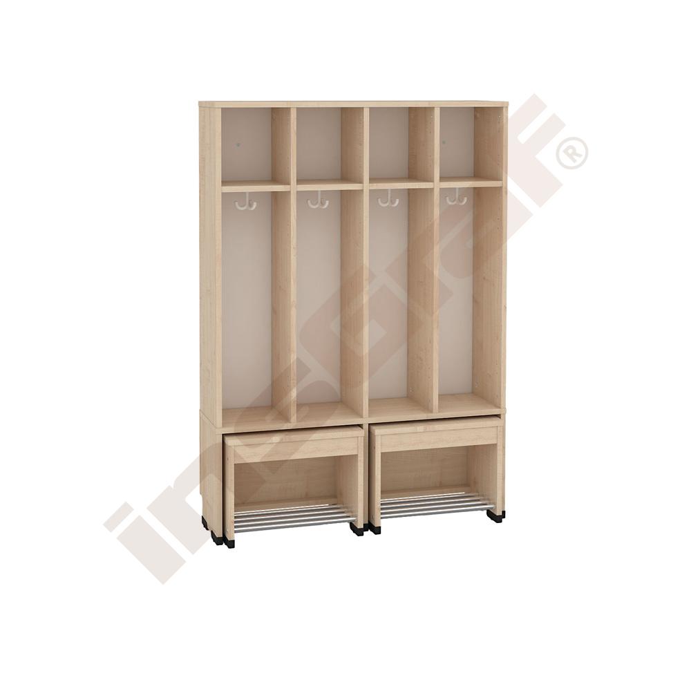 
Garderobe Tropfen-TB mit ausziehbarer Bank 4, SH 35 cm 
