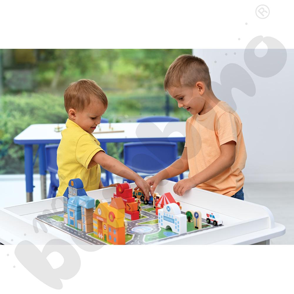 Klocki drewniane Miasto z akcesoriami, 100 elem.