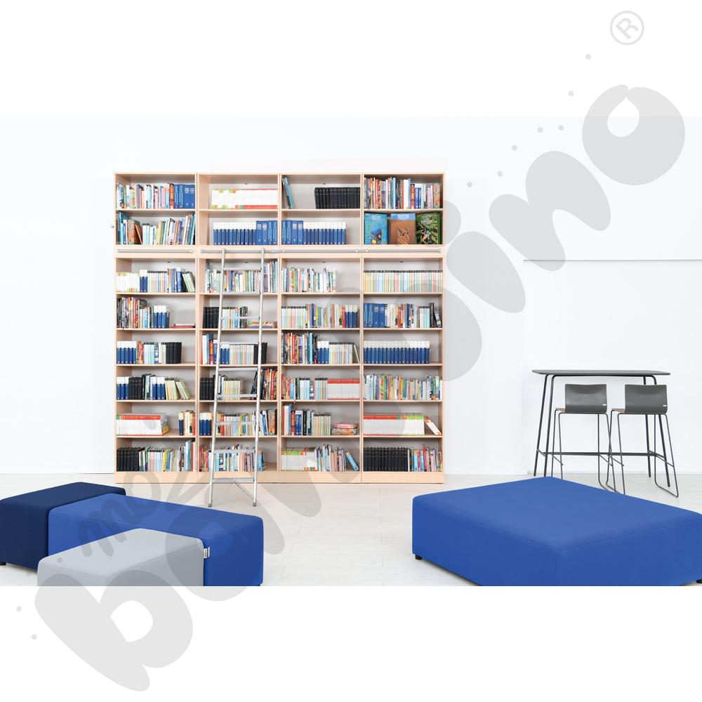 Grande - Wysoki regał z modułem do mocowania drabiny 25 - klon jasny