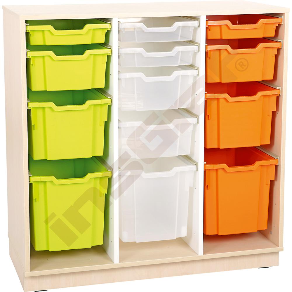 Quadro - skříňka M+ na plastové zásobníky - se 2 předěly 