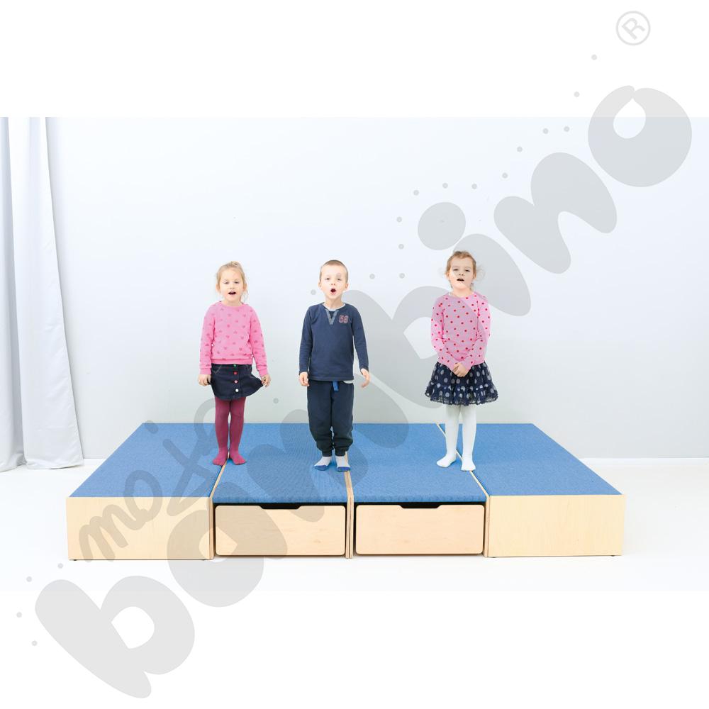 Podest z wnękami po bokach, wys. 30 cm - jasnoniebieski