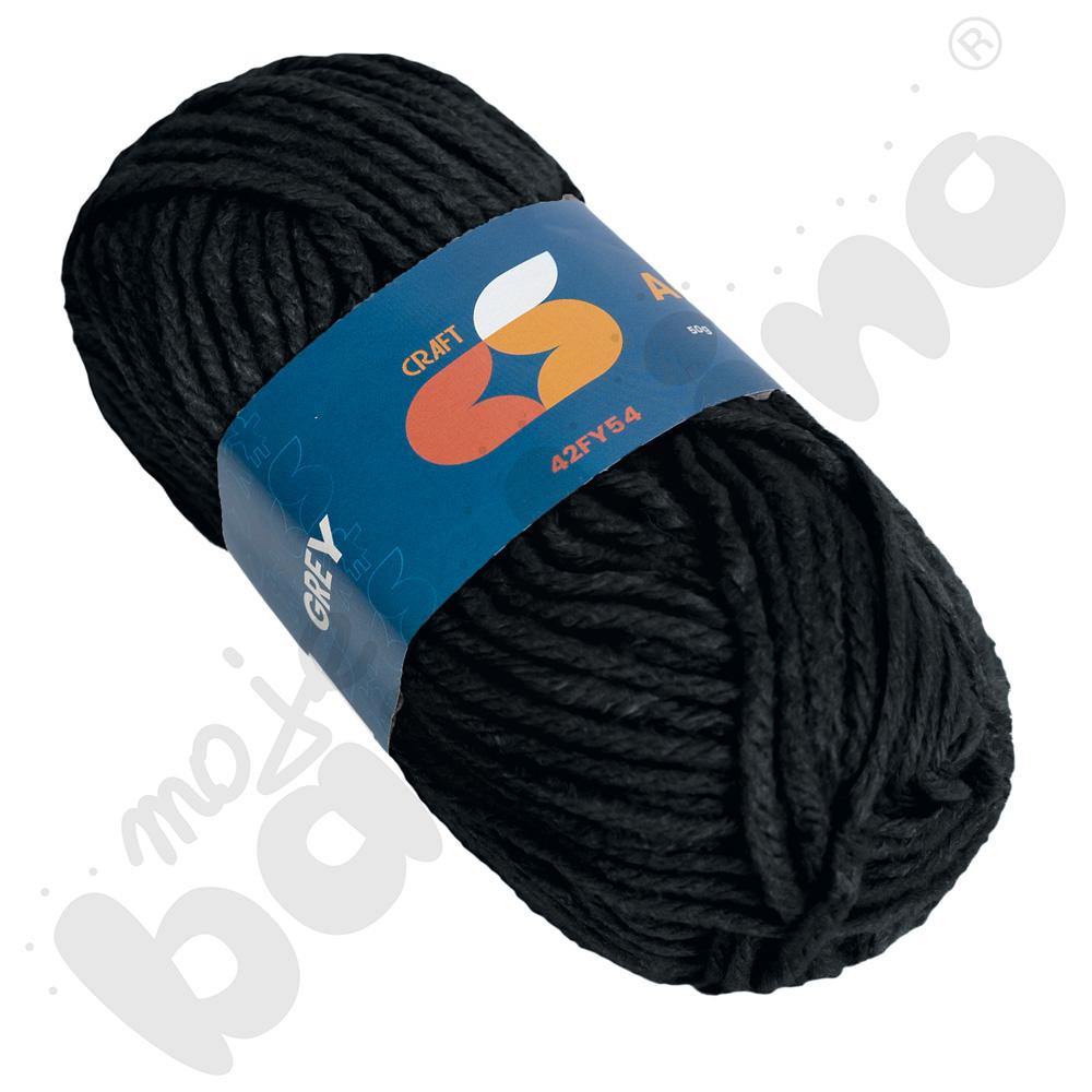 Włóczka akrylowa czarna, 50 g