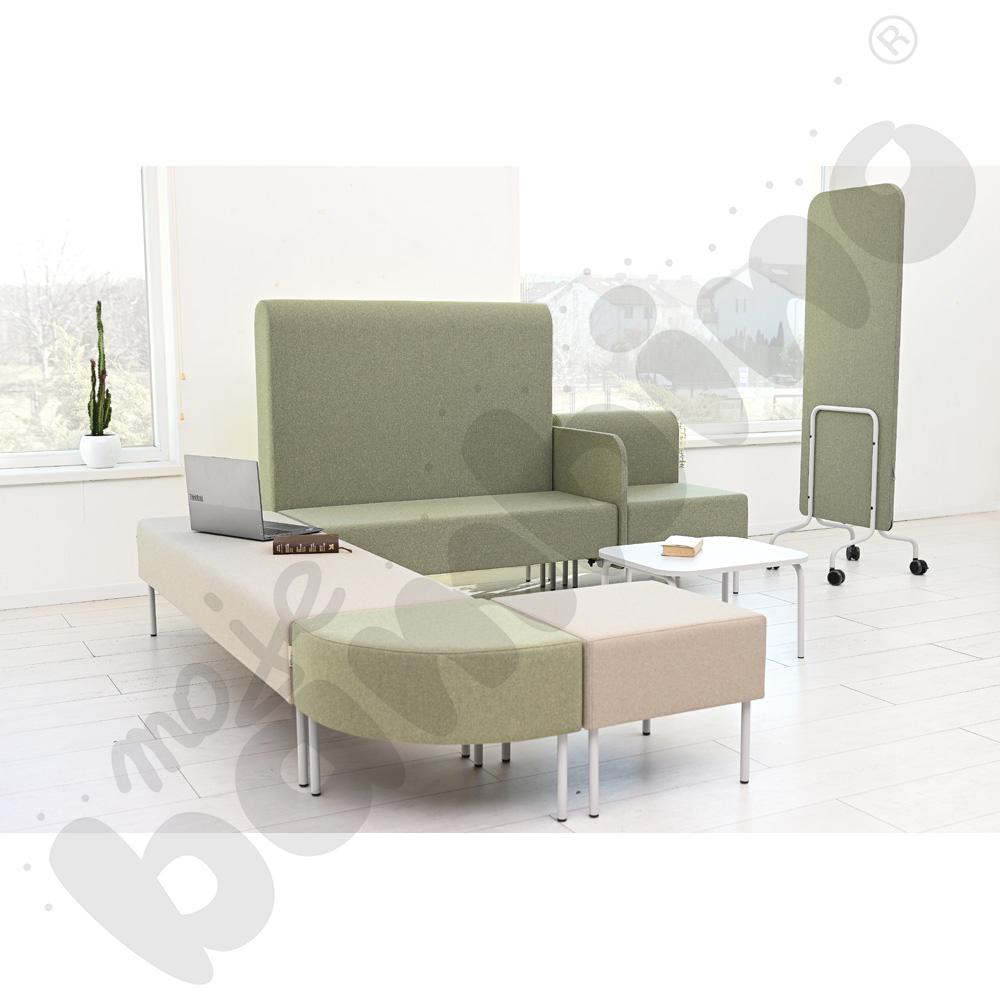 Parawan Versa 60x170 cm z kółkami na twardą powierzchnię, stelaż jasnoszary, tkanina RO27