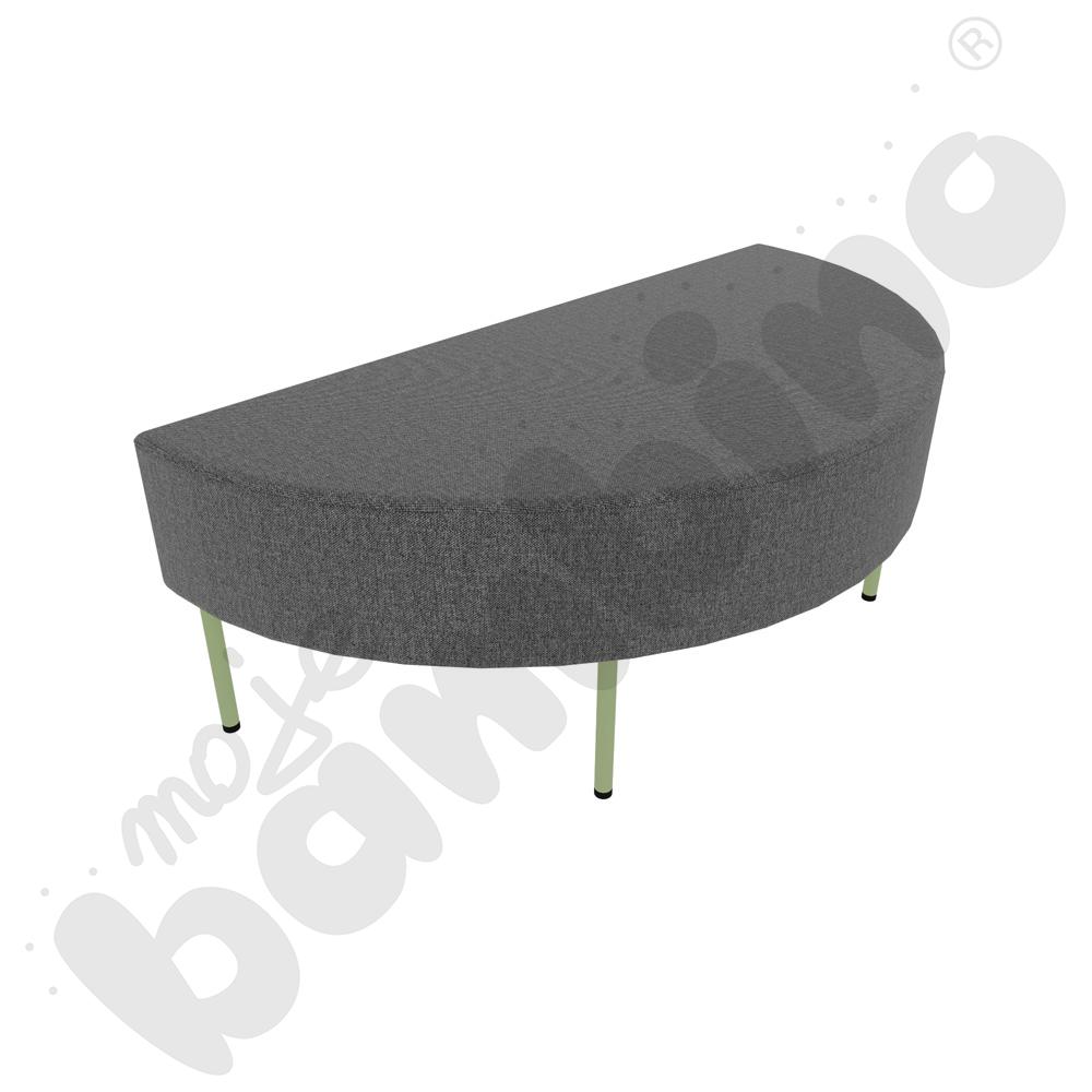 Pufa Versa zaokrąglona 120x60 cm z plastikowymi stopkami, stelaż oliwkowy, tkanina RO39