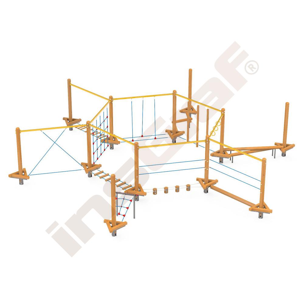 Sada Mini lanový park 2, dřevěné sloupy
