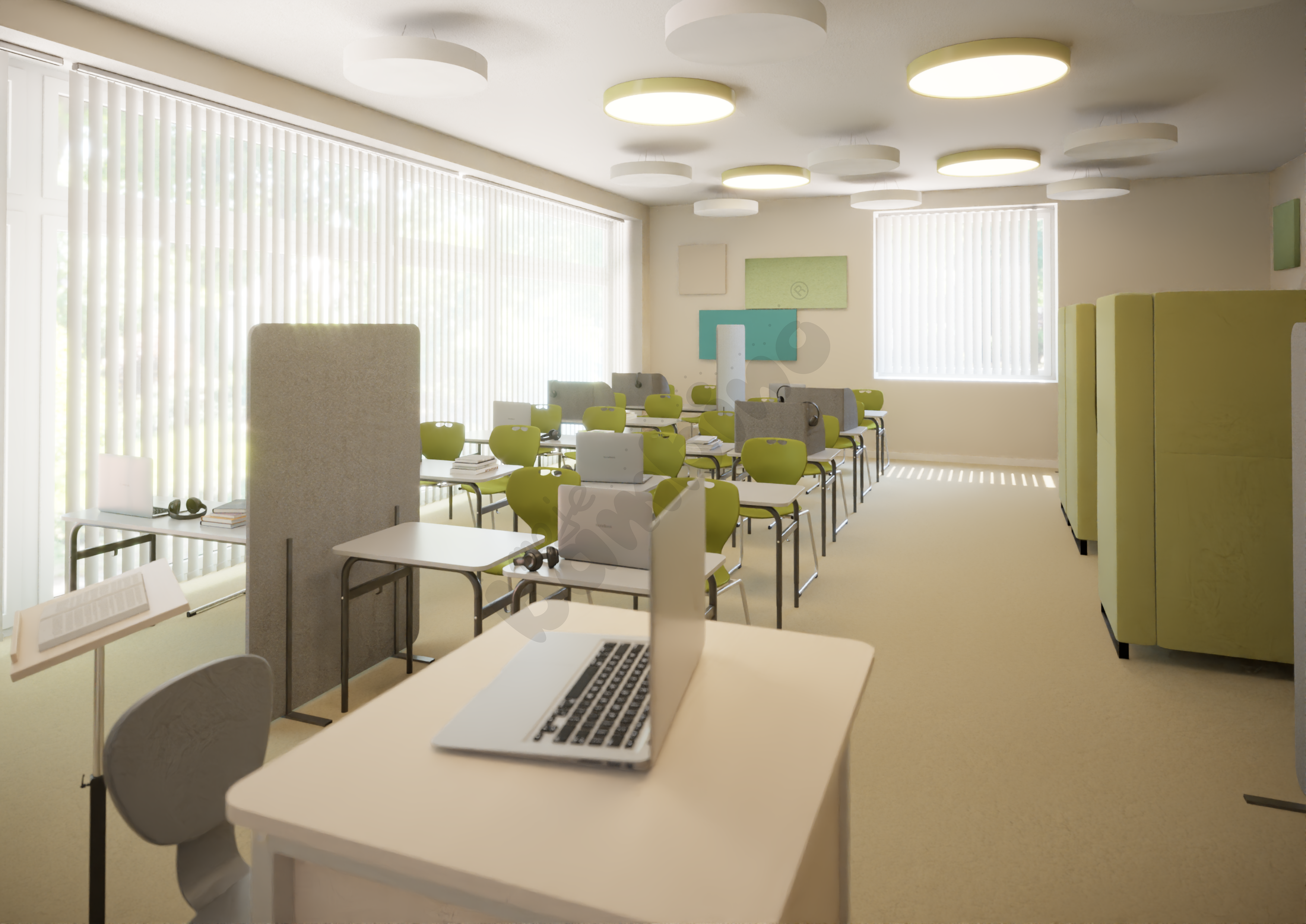 Sala szkolna z wyciszeniami