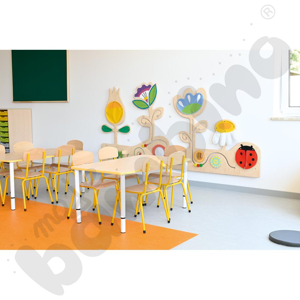 Blat Quadro klon jasny prostokątny, żółte obrzeże