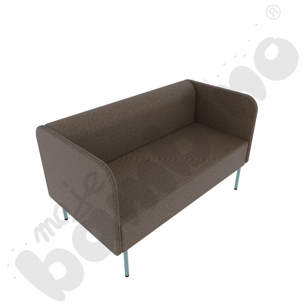 Sofa Versa 2-os. z filcowymi stopkami, stelaż turkusowy, tkanina RO36