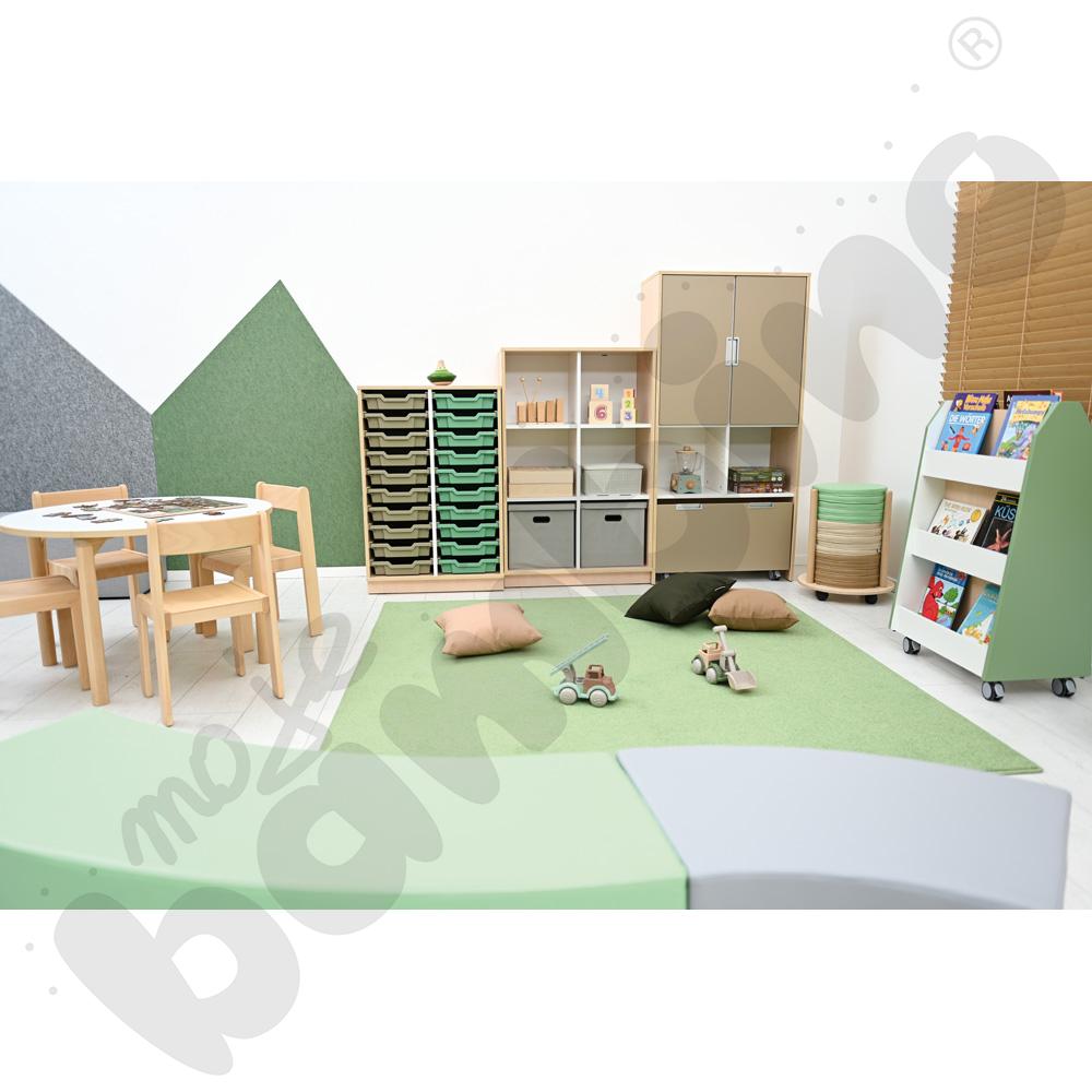 Quadro - regał L z przegrodą i 2 półkami, klon jasny