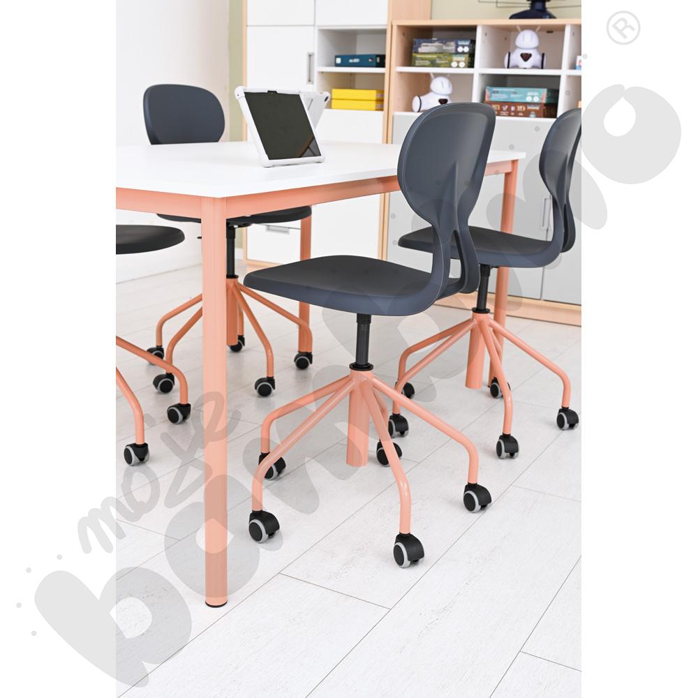 Krzesło obrotowe Piano - szaro-łososiowe