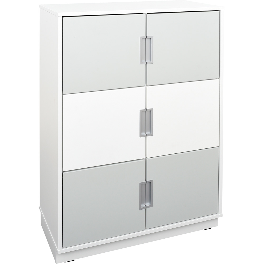 Quadro - regál L s predelom a 2 policami, biela  